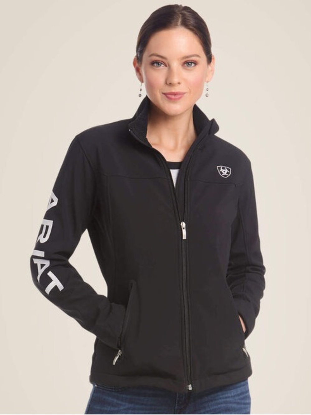 ARIAT TEK WOMEN'S TEAM SOFTSHELL JACKET BLACK SIZE 2X Excellent Condition